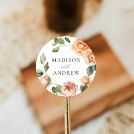 ピーチエレガントバラ結婚ズ ラウンドシール