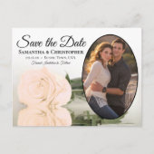 ピーチエレガントバラ&フォトウェディング日付を保存 案内ポストカード (正面)