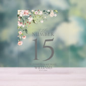 ピーチエレガントピンクウォーターカラーフローラ披露宴 アクリルサイン (ニュートラル)