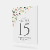 ピーチエレガントピンクウォーターカラーフローラ披露宴 アクリルサイン (傾斜)