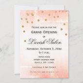 ピーチエレガントピンク企業のパーティの招待状 招待状 (正面)