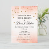 ピーチエレガントピンク企業のパーティの招待状 招待状 (スタンド正面)