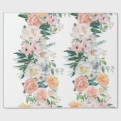 ピーチエレガントピーニーガーデンフローラ緑 ラッピングペーパー (フラット)
