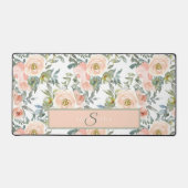 ピーチエレガントフローラウォーターカラーモノグラム デスクマット (正面)
