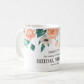 ピーチエレガントフローラブライダルシャワーカスタムウィーズ コーヒーマグカップ (正面左)