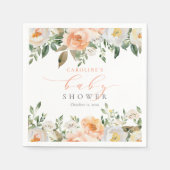 ピーチエレガントフローラベビー開花ガールベビーシャワー スタンダードカクテルナプキン (正面)