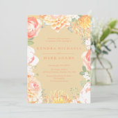 ピーチエレガントフローラリース招待状 招待状 (スタンド正面)