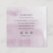 ピーチエレガントフローラ結婚ケーキメーカーベーカリー スクエア名刺 (裏面)