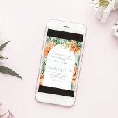 ピーチエレガントフローラ結婚ズボホアーチ 招待状