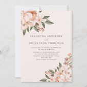 ピーチエレガントフローラ結婚式招待状 招待状 (正面)