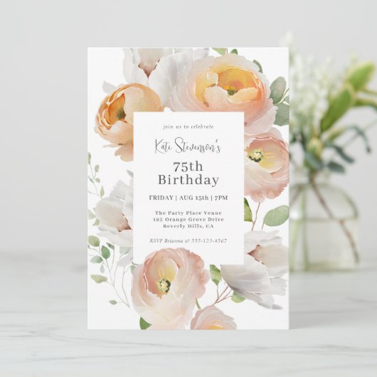 ピーチエレガントフローラ75thバースデーパーティー 招待状 (スタンド正面)