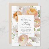 ピーチエレガントフローラ75thバースデーパーティー 招待状 (正面/裏面)
