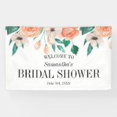 ピーチエレガントブライダルシャワーパーソナライズされた 横断幕 (横)