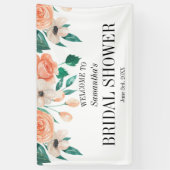 ピーチエレガントブライダルシャワーパーソナライズされた 横断幕 (縦)