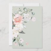 ピーチエレガントプニーズクリームバラブライダルシャワー 招待状 (裏面)