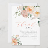 ピーチエレガントベビーイン開花ガールベビーシャワー サンキューカード (正面)