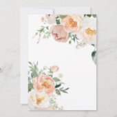 ピーチエレガントベビーイン開花ガールベビーシャワー サンキューカード (裏面)