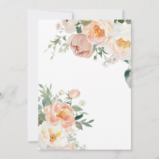 ピーチエレガントベビーイン開花ガールベビーシャワー サンキューカード (裏面)