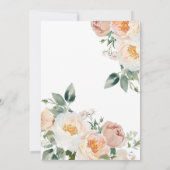 ピーチエレガントベビーイン開花ガールベビーシャワー 招待状 (裏面)