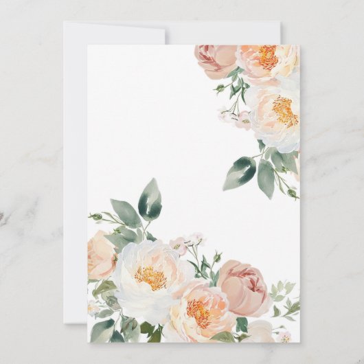 ピーチエレガントベビーイン開花ガールベビーシャワー 招待状 (裏面)