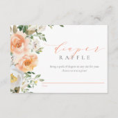 ピーチエレガントベビーガール赤ちゃんシャワーおむつラッフル エンクロージャーカード (正面)