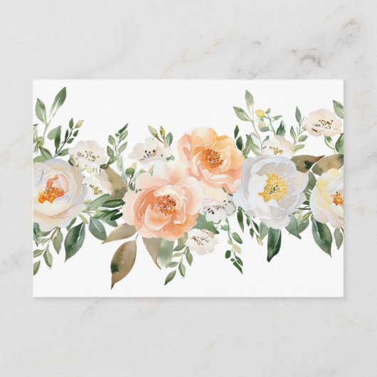 ピーチエレガントベビーガール赤ちゃんシャワーおむつラッフル エンクロージャーカード (裏面)