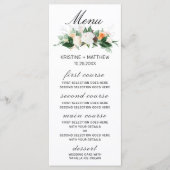 ピーチエレガントホワイトウォーター色フローラ秋の結婚式 メニュー (正面)