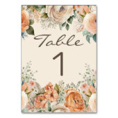 ピーチエレガントホワイトフローラユーカリ結婚ス テーブルナンバー (裏面)