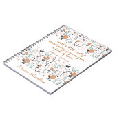 ピーチエレガントホープ感動的引用文フラワーアート ノートブック (左側)