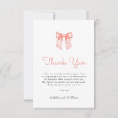 ピーチエレガントボウベビーシャワー サンキューカード (正面)