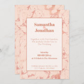 ピーチエレガントマーブル結婚式招待状 招待状 (正面/裏面)