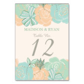 ピーチエレガントミントフローラカスタムウェディング テーブルナンバー (裏面)