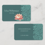 ピーチエレガントロータスオンティール（緑がかった色） 名刺 (正面/裏面)