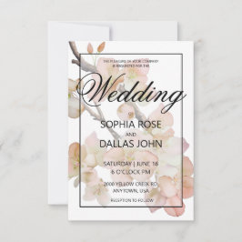 ピーチエレガントーのピンクの水色のフローラ結婚は 招待状