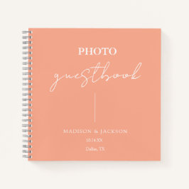 ピーチエレガント結婚ズゲストブック ノートブック