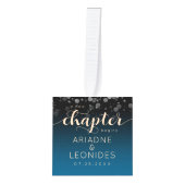 ピーチエレガント・オーシャ結婚ニック・ブルー キューブオーナメント (正面)