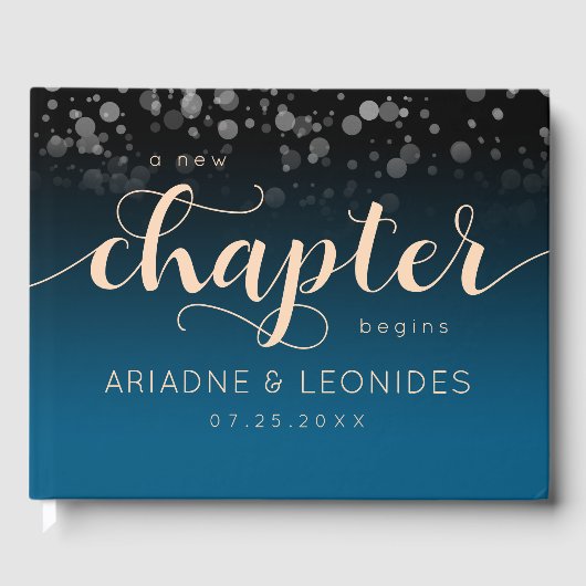 ピーチエレガント・オーシャ結婚ニック・ブルー ゲストブック (正面)