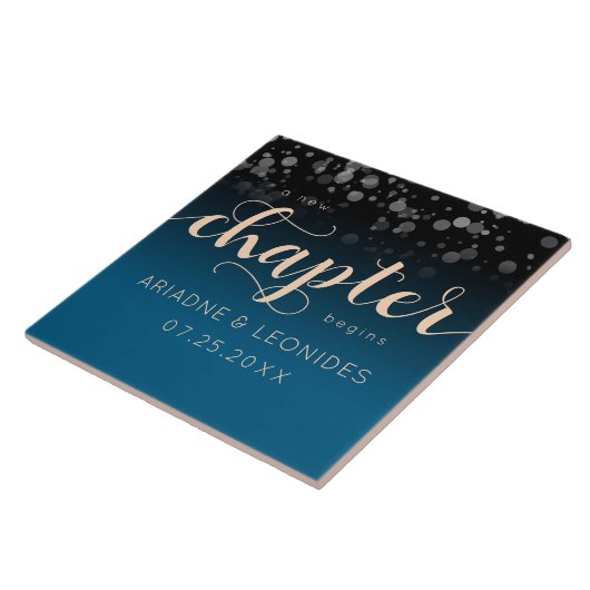 ピーチエレガント・オーシャ結婚ニック・ブルー タイル (側面)