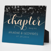 ピーチエレガント・オーシャ結婚ニック・ブルー フォトプラーク (側面)