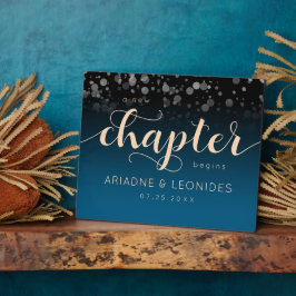 ピーチエレガント・オーシャ結婚ニック・ブルー フォトプラーク