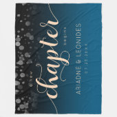 ピーチエレガント・オーシャ結婚ニック・ブルー フリースブランケット (正面)