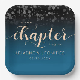 ピーチエレガント・オーシャ結婚ニック・ブルー ペーパープレート