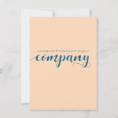 ピーチエレガント・オーシャ結婚ニック・ブルー 招待状 (裏面)