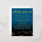 ピーチエレガント・オーシャ結婚ニック・ブルー 箔シーズンポストカード (正面/裏面)