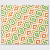 ピーチオレンジとグリーン ラッピングペーパー (フラット)