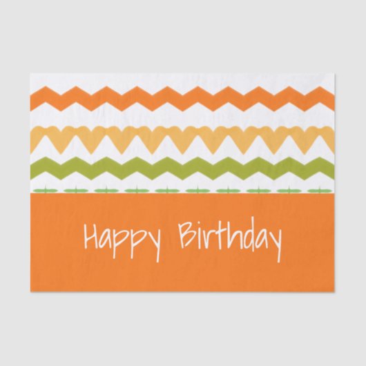 ピーチオレンジとグリーン 薄葉紙 (正面)