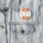 ピーチオレンジとコーラルベビーシャワーになるおばあちゃん 缶バッジ (インサイチュ)