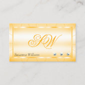 ピーチオレンジとダイヤモンドとモノグラムグラマー 名刺 (正面)