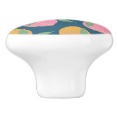 ピーチオレンジのフルーツパターンピンク セラミックノブ (側面)