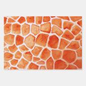 ピーチオレンジアニマルプリントウォーターカラー ラッピングペーパーシート (正面3)